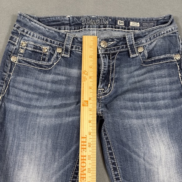 Miss Me VTG Straight JD1042TL  Jeans Womens 30 THICK STITCH Pockets Low Rise Y2K - Picture 8 of 10